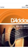 D'addario EJ10 80/20 Bronze Acoustic Guitar Strings, Extra Light, 10-47