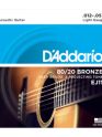 D'addario EJ11 80/20 Bronze Acoustic Guitar Strings, Light, 12-53