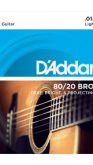 D'addario EJ11 80/20 Bronze Acoustic Guitar Strings, Light, 12-53