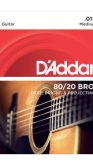 D'addario EJ12 80/20 Bronze Acoustic Guitar Strings, Medium, 13-56