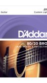 D'addario EJ13 80/20 Bronze Acoustic Guitar Strings, Custom Light, 11-52