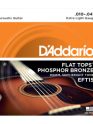 D'addario EFT15 Phosphor Bronze Flat Tops, Extra Light, 10-47