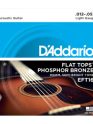 D'addario EFT16 Phosphor Bronze Flat Tops, Light, 12-53