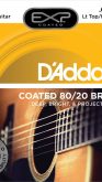 D'addario EXP14 Coated 80/20 Bronze Acoustic Guitar Strings, Light Top/Medium Bottom, 12-56
