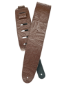 D'addario Deluxe Leather Guitar Strap, Embossed, Brown