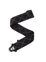 D'addario Auto Lock Guitar Strap, Black Padded Diamonds